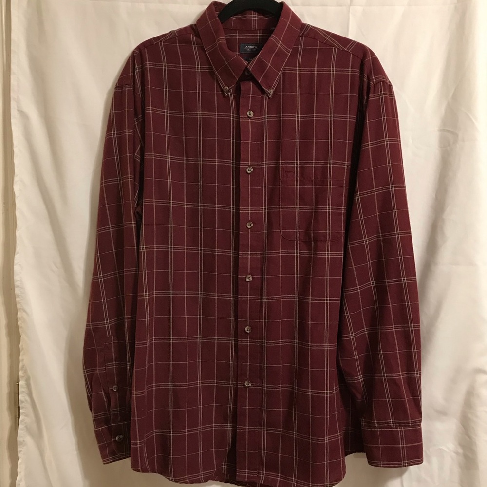 Arrow Maroon Checkered Button-Up